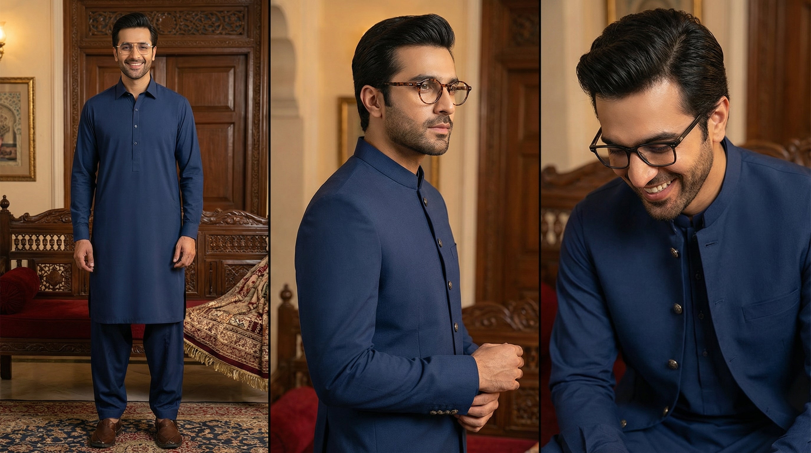 Navy Blue Boski – Traditional Elegance, Perfect Everyday Wear